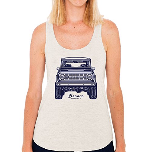 GarageProject101 Classic Bronco Front Women’s Tank Top (Junior Size) (L) Oatmeal
