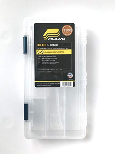 Plano ProLatch StowAway 5-9 Adjustable Compartment Box, 2350000, 9-1/8″L x 5″W x 1-1/4″H, Clear – Lot of 2