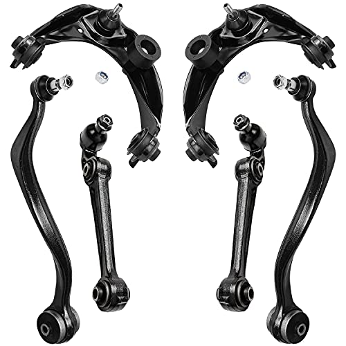 Detroit Axle – Front Lower Upper Control Arms w/Ball Joints Replacement for 2007-2012 Ford Fusion Lincoln MKZ Mercury Milan – 6pc Set