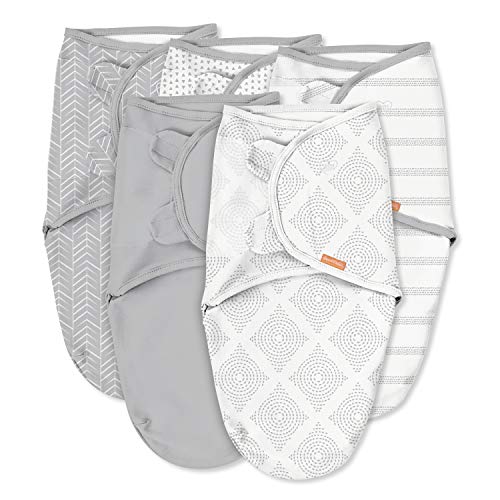 SwaddleMe Original Swaddle – Size Small, 0-3 Months, 5-Pack (Grays for Days )