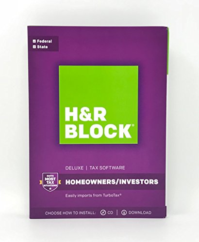 HR Block(R) Deluxe And State 2017 Tax Software, For PC/Mac, Traditional Disc