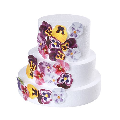 GEORLD 36pcs Edible Cupcake Toppers Pansies Cake Decoration,Flat not 3D, 7 Colors