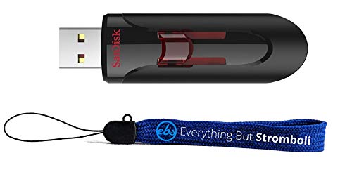 SanDisk Glide 3.0 CZ600 USB Flash Drive High Performance (SDCZ600)- Bundle with (1) Everything But Stromboli Lanyard (128GB)