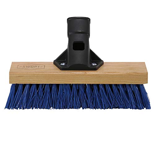 SWOPT 10” Premium Multi-Surface Scrub Brush Head — Cleaning Head Interchangeable with All SWOPT Cleaning Products for More Efficient Cleaning and Storage — Clean Driveways, Decks, and Siding