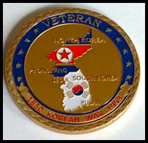 Korean War Veteran Military Colorized Challenge Art Coin