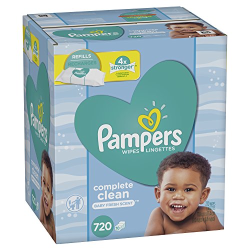 Baby Wipes, Pampers Baby Diaper Wipes, Complete Clean Scented, 10 Refill Packs for Dispenser Tub, 720 Total Wipes