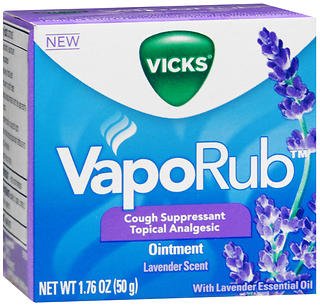 Vicks VapoRub Cough Suppressant Topical Analgesic Ointment Lavender Scent – 1.76 oz jar, Pack of 4