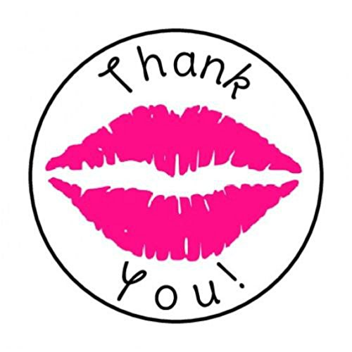 48 THANK YOU PINK LIPS ENVELOPE SEALS LABELS STICKERS 1.2″ ROUND