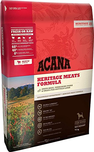 ACANA Heritage Meats Dry Dog Food 4.5 lb. Bag with Angus Beef, Yorkshire Pork & Grass-FED Lamb, Fast Delivery!!!