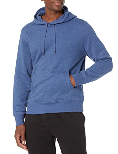 Amazon Essentials Men’s Hooded Fleece Sweatshirt (Available in Big & Tall), Blue Heather, Medium