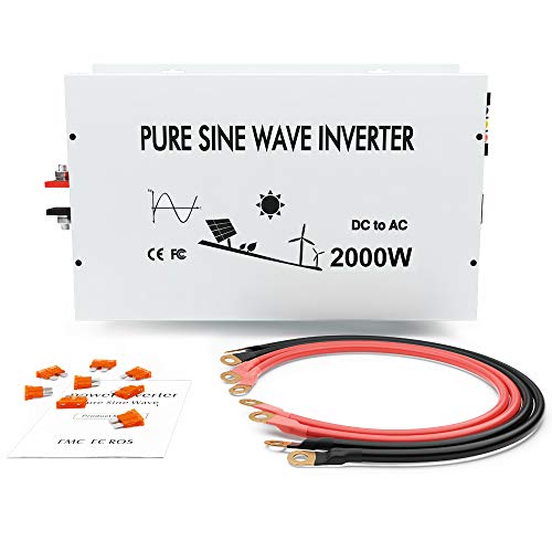 WZRELB 2000W High Frequency Power Inverter True Pure Sine Wave Solar Power Inverter Off Grid DC AC 24V DC To 120V AC | The Storepaperoomates Retail Market - Fast Affordable Shopping