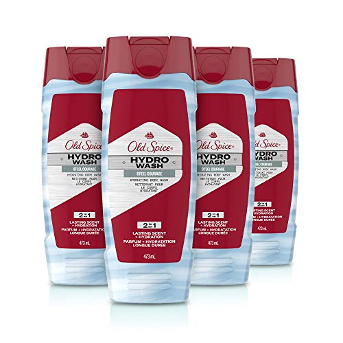 Old Spice Hydro Body Wash Hardest Working Collection Steel Courage, 16 Fl Oz (Pack of 4)
