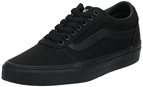 Vans Men’s Ward Canvas Sneaker, Black/Black, 15