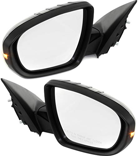 Kool Vue Mirror Set of 2 Compatible with 2012-2013 Kia Optima Driver and Passenger Side In-housing Signal Light, Power Folding, Heated, Paintable, Power Glass, Vehicle Body Type: Sedan