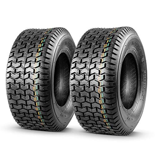 MaxAuto 2 Pcs 16×6.50-8 Turf Tires for Lawn Tractor Lawn Mower Riding 4Ply Tubeless