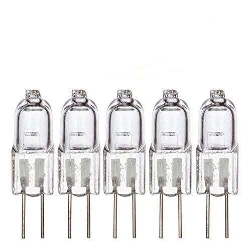 Simba Lighting Halogen G4 T3 10 Watt 120lm Bi-Pin Bulb 12 Volt A/C or D/C for Accent Lights, Under Cabinet Puck Light, Chandeliers, Track Lighting, 10W 12V 2 Pin JC Warm White 2700K Dimmable, 5-Pack