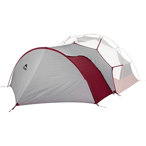 MSR Gear Shed Tent Attachable Shelter for Elixir & Hubba Tents,white/Red, count of 2, WHITE/RED
