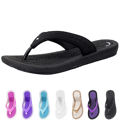 Gold Pigeon Shoes GP Breeze Light Weight Flip Flops for Women: 8521 Black, EU40 (US Size 8.5-9)