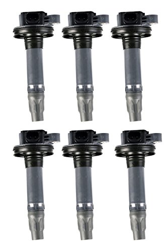 ENA Ignition Coil Pack Set of 6 with 2 Pins Compatible with Ford Lincoln Edge Flex F150 Explorer Fusion Taurus MKS MKX MKZ CX-9 3.5L 3.7L V6 2007-2017 Replacement for UF553 5C1652 7T4Z12029E DG520