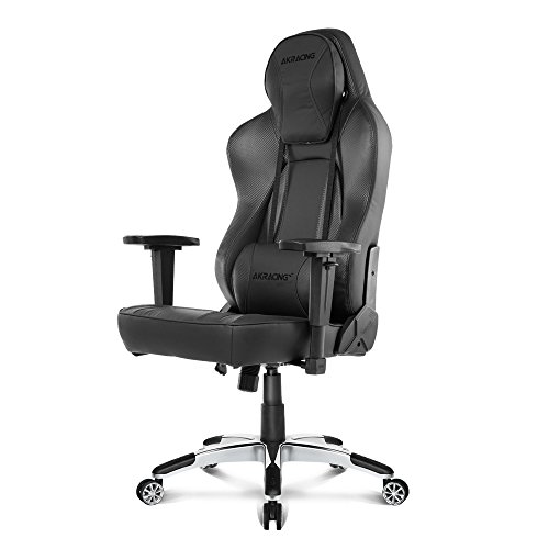 AKRacing Office Series Obsidian Computer Chair- PU Leather with High Backrest, Ergonomic, Recliner, Swivel, Tilt, Rocker & Seat Height Adjustment Mechanisms, 5/10 Warranty, Carbon Black