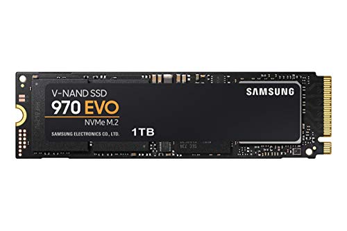 SAMSUNG 970 EVO SSD 1TB – M.2 NVMe Interface Internal Solid State Drive + 2mo Adobe CC Photography with V-NAND Technology (MZ-V7E1T0BW), Black/Red