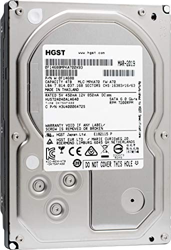 HGST Ultrastar 7K4000 HUS724040ALA640 (0F14688) 4TB 7200RPM 64MB Cache SATA 6.0Gb/s 3.5in Enterprise Hard Drive (Renewed)