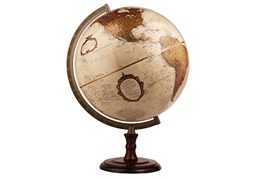 Replogle Superior- Bronze Metallic Desktop World Globe, Raised Relief (12″/30cm Diameter) Made in USA