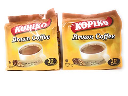 Kopiko Instant 3 in 1 Brown Coffee – 30 Packets/Bag (26.5 Oz per Pack), Pack of 2