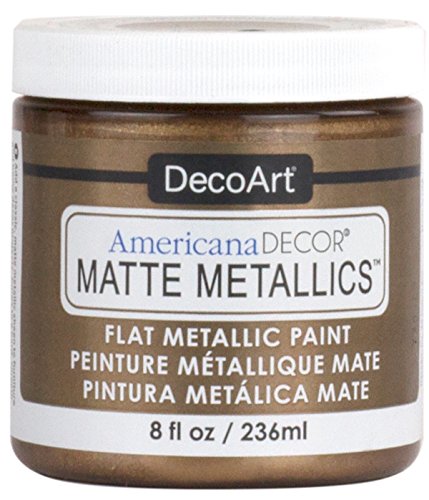 DecoArt ADMMT09-36 Americana Decor Matte Metallic Craft Paint, Aged Bronze, 8-oz. – Quantity 3