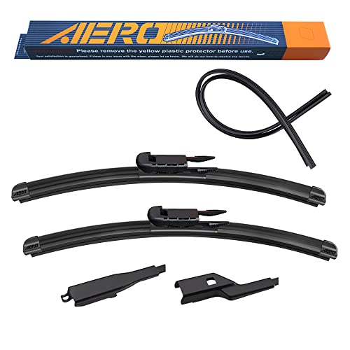 AERO Avenger 28″+21″ Premium All-Season Windshield Wiper Blades with Extra Refills OEM Replacement for Ford Transit 150 250 350 2021-2015 (Set of 2)