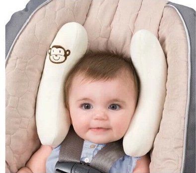Cradler Adjustable Baby Safety Seat Head Support for Car Seat Stroller Baby Carriage Cervical Vertebra Protect (Pink)