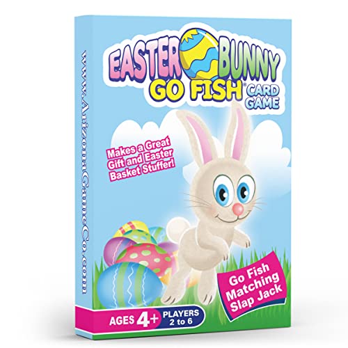 Easter Bunny Go Fish Card Game | Kids Ages 4-9 | Play 3 Fun Easter Games Including Go Fish, Slap Jack & Old Maid Using 1 Deck | an Ideal Easter Gift or Use as Easter Basket Stuffers for Girls & Boys