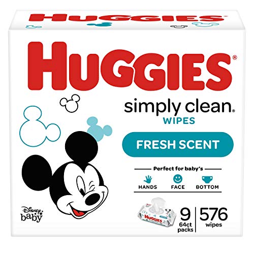 Huggies Simply Clean Baby Wipes, 9 Pack, 576 Sheets Total