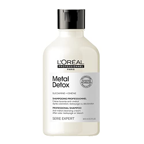 L’Oreal Professionnel Metal Detox | Anti-Breakage Shampoo For Damaged or Color-Treated Hair | Detoxifies & Prolongs Hair Color | For All Hair Types | Sulfate-Free | 10.1 Fl Oz