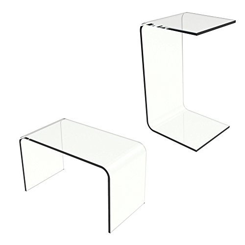 Lavish Home Clear Acrylic Side Multipurpose Use as a Lap Desk, Coffee, End Table
