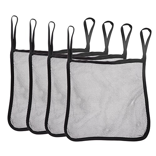 4Pcs Baby Stroller Bag,Oxford Hanging Mesh Stroller Bags Net Organizer 11.8″x12.5″(Black)