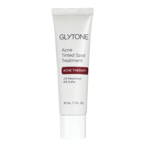 Glytone Acne Tinted Spot Treatment – With 8% Sulfur & 2% Resorcinol – Tinted Cream Formula to Conceal Blemishes – Non-Comedogenic – 1 fl. oz.