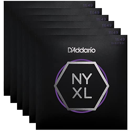 D’Addario NYXL Electric Guitar Strings Medium 11-49 (6 Pack Bundle)
