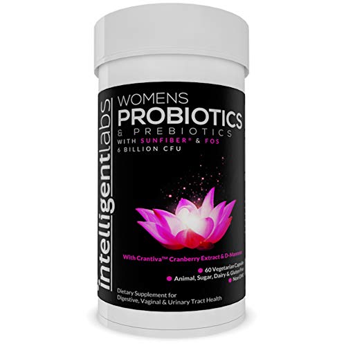 Intelligent Labs Women’s Probiotics Formula with Cranberry Extract, D-Mannose and Prebiotics All in one! 6 Billion CFU Probiotic, One Capsule a Day, 2 Months Supply Per Bottle