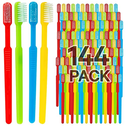144 Prepasted Disposable Toothbrushes | Pre-Pasted Soft Bristle Tooth Brush Set for Dental Care & Oral Hygiene | Individually Wrapped Toothbrush Pack Airbnb Gifts | NO WATER NEDEED, Paste Made In USA.