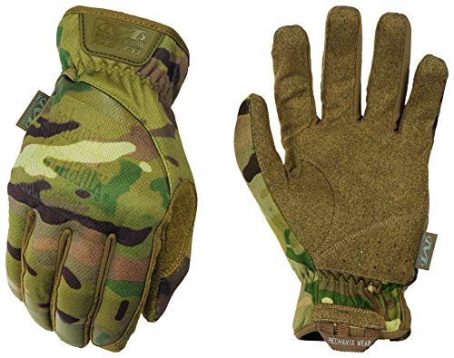 Mechanix Wear: FastFit Tactical Gloves with Elastic Cuff for Secure Fit, Work Gloves with Flexible Grip for Multi-Purpose Use, Durable Touchscreen Capable Safety Gloves for Men (MultiCam, Small)