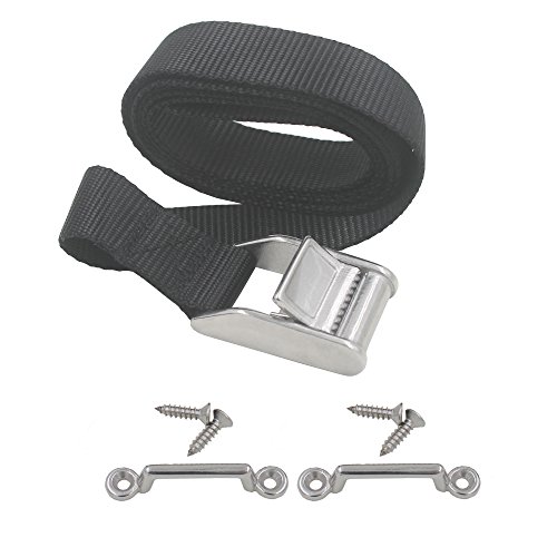 YYST 72″ Gas Tank Strap Fuel Tank Strap W/Stainless Steel Clamp and Deck Loops – Hardware Included