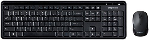 Amazon Basics Wireless Computer Keyboard and Mouse Combo – Quiet and Compact – US Layout (QWERTY)