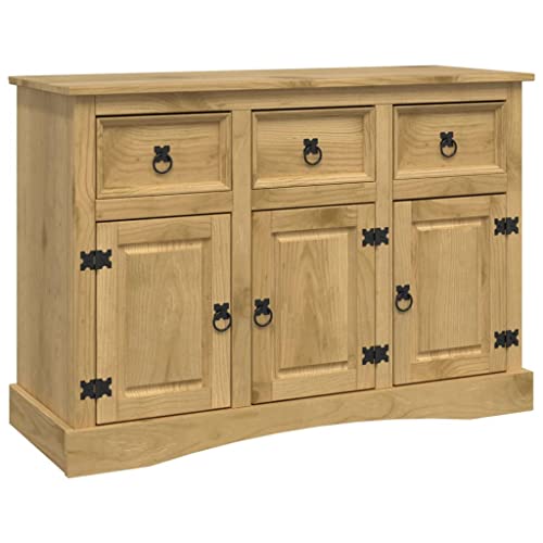 vidaXL Sideboard Storage Kitchen Cabinet Buffet Bar Wine Cabinet Console Table for Dining Living Room Cupboard Solid Mexican Pinewood Corona Range