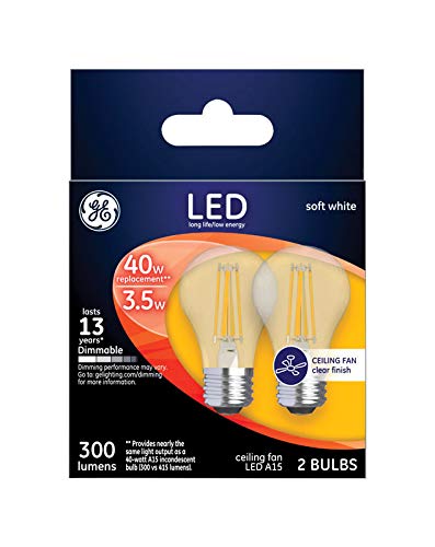 GE A15 E12 (Candelabra) LED Bulb Soft White 40 Watt Equivalence 2 pk