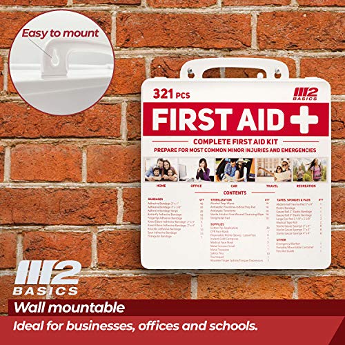 Complete 321 Piece Emergency First Aid Kit | Business & Home Medical Supplies | Wall Mountable Hard Case | Office, Car, Travel, School, Camping, Hunting, Sports | The Storepaperoomates Retail Market - Fast Affordable Shopping