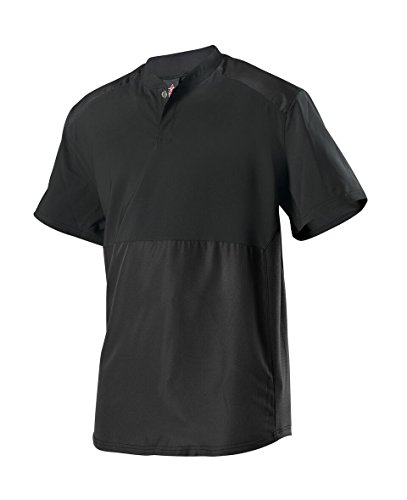 Alleson Athletic Unisex-Teen Youth Short Sleeve Baseball Jacket, Black, Medium