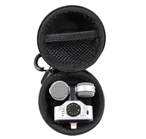CASEMATIX Clip-on Phone Microphones Travel Case Compatible with Zoom iQ7, iQ6, Mounted Zoom XYH5 Stereo Microphone Capsule and More, Case Only