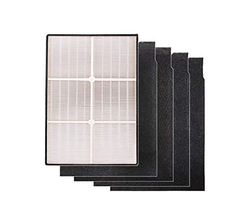 LifeSupplyUSATrue HEPA Filter and 4 Carbon Pre-Filters Compatible with Whirlpool Whispure Air Purifier AP150 AP250 Sears Kenmore 83353, 83374 83234 SMALL 1183051 k 817433 k (3-Pack)