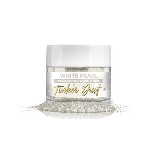 Bakell White Pearl Tinker Dust®, 5 Gram | KOSHER Certified | 100% Edible Glitter | Cakes, Cupcakes, Cake Pops, Drinks, Glitter & Dusts (White Pearl)